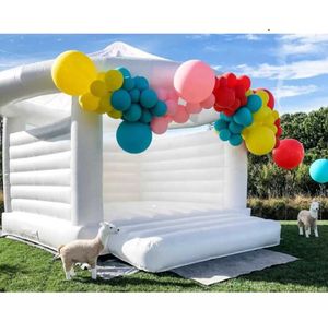 Alta qualidade engraçado pvc inflável casamento bounce castelo festa pulando castelos branco adulto crianças casa saltitante