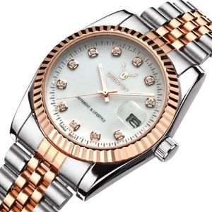 Fashion Steel Metal Band Rose Gold Armband Watch for Men and Women Gift Dress Watches Relogio Masculino216a