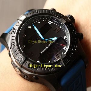 Aeroespacial profissional exospace b55 eb5510h2 mostrador preto eletrônico analógico lcd digital relógio masculino pvd aço preto bue rub237s