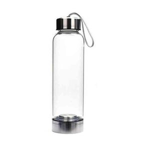 Naturalny kwarc szlachetny szklany butelka z wodą Bezpośrednie picie szklane szklanki kryształowy kamień obelisk leczenie różdżka szklana butelka G220288V