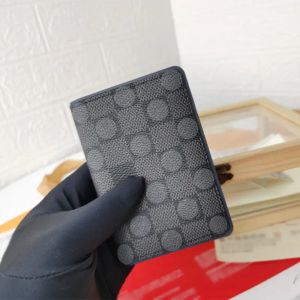 NEW High quality Luxury Credit card package coin Checkered pattern wallets Leather Bank card package Card Holder designer short wallets clutch bag 5 colors inside