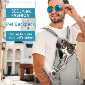 Carrier 2021 Nuovo zaino da viaggio portatile a doppia spalla Borsa da trasporto per cani da compagnia da esterno Borsa frontale per cani da compagnia Zaino in rete