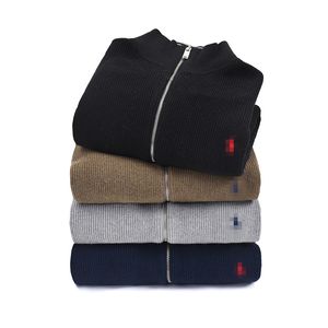 Designer Winter Herren Pullover Marke Polo Reißverschluss Strickpullover Pony Herren locker lässig einfarbig Pullover