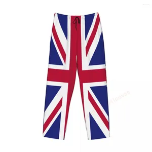 Men's Sleepwear United Kingdom Flag 3D Casual Pajama Pants Drawstring Pockets Sleep Bottoms 2024 Male Printed Loose Straight Trousers