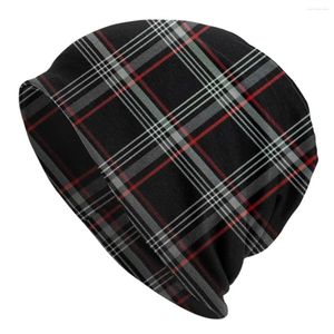 Berets Recaros Preto Tartan Scotch Xadrez Caps Hip Hop Inverno Ao Ar Livre Skullies Gorros Chapéu Primavera Quente Dual-Use Bonnet Tricô Chapéus