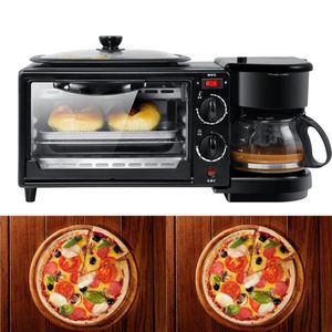 Commercial Household Electric 3 in 1 Breakfast Making Machine Multifunction Mini Drip Coffee Maker Bread Pizza Vven Frying pan Toa293n