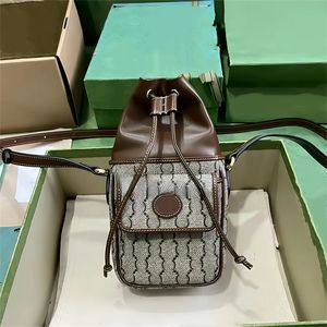 Designer Mini Bucket Bag 11.5cm Luxury Crossbody Bag 10a Mirror Quality Women Shoulder Bag äkta läder Drawstring Hucket Bag With Box W14