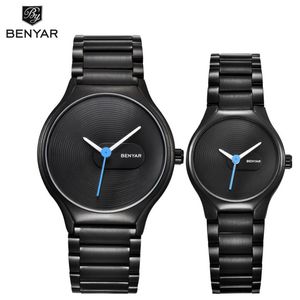 Benyar Lovers 'Watch Set Marka Lüks Kuvars Moda Moda Sıradan Su Geçirmez 30m Elbise İzle Noel Sevgililer GIF231Z