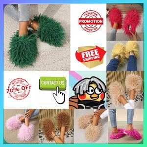 Tasarımcı Sıradan Platform Peluş Peluş Slipers Erkek Kadın Peluş Hafif Sıcak Hafif Sıcak Tutun Büyük Boyut Süper Yumuşak Tabanlar Düz Kış Sandalet 36-49