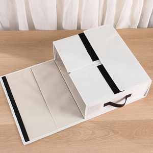 Foldable Bedding Sheet Storage Box Clothes Underbed Storage Bins Duvet Covers Wardrobe Organizer Bag Washable Cotton Linen Box 240125