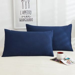 Fronha de algodão cor sólida fronhas de cama padrão capa de almofada de cama quarto multi-tamanho opcional atacado 240118