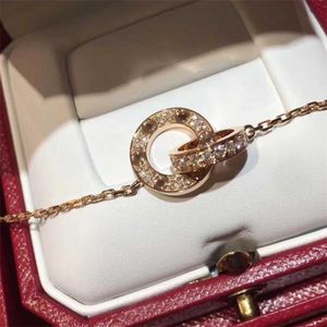 moda miłość naszyjnik biżuteria mężczyźni kobiety podwójny pierścień pełny cZ dwa rzędy Diamentowy naszyjnik ośmiokątny śrub