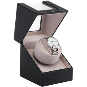 Automatisk Watch Winder Box Case Holder Mechanical Watch Display Organizer EU US AU UK Plug Luxury Motor Shaker PU Leather T200294N