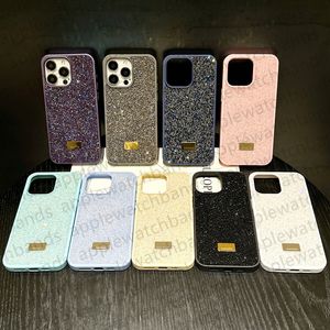 Marken-Telefonhülle, Designer-Glitzer-iPhone-Hülle für iPhone 15 Pro Max 14 13 12 11 14promax 15 Plus Hülle, luxuriöse glitzernde Strass-Diamant-Juwelen-3D-Handyhülle