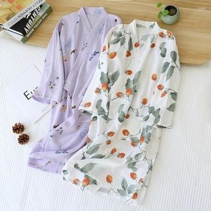 Women's Sleepwear Japanese Kimono Pajamas Cotton Spring Autumn Summer Thin Loose Fitting Bathrobes Home Clothing Nightwear Homewear