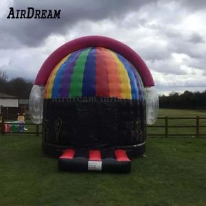 4 m 13 pés de diâmetro tema da festa arco-íris colorido inflável discoteca dança música cúpula castelo saltitante saltando Bouncer 004