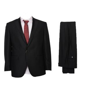 Tek Satır Bir Düğme Blazer, Damat Gelinlik İçin Siyah Pantolonlu Blazer Bornoz Soiree Gece Elbise İki Parça Suit Jaketpants 240123