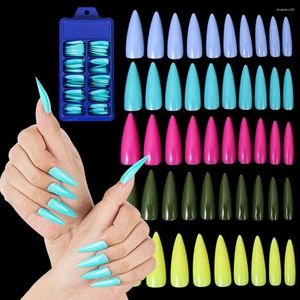 Unhas Falsas UV Gel Manicure Estilo Completo DIY Long Stiletto Nail Tips Ferramentas de Beleza Falsas