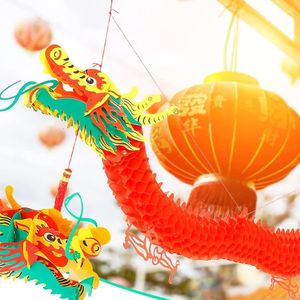 1M Chinese Spring Festival Dragon Paper Lantern 2024 Year Hanging Lamp Ornaments Shopping Mall Yard Decoration 240119