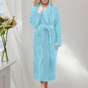 Indumenti da notte da donna Vestaglie lunghe per donna Accappatoio in tessuto di cotone Accappatoio taglie forti Lady House Cardigan Pigiama tinta unita