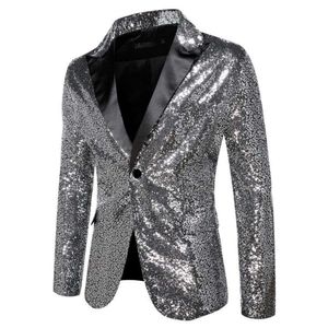 Europejska i amerykańska sukienka z handlu zagranicznym, Gold Sequin Suit, European Size, Kombinezon Męski w klubie nocnym, gospodarz, emcee, kurtka kinowa