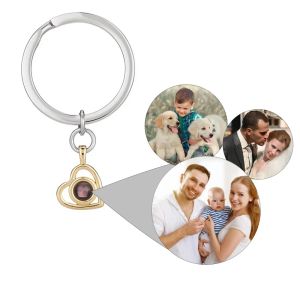 Chains Dascust Customized Picture Projection Keychain Fashion Personality Pet Photo Projection Keychain Women Father's Day Gifts