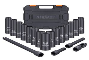 Hand Tools 20pcs 12quot Drive Metric Impact Socket Set Universal Socket Metric Drive Deep Socket Set Wrench for Air Pneumatic R6506128