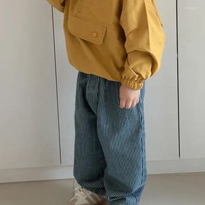 Hosen 2024 Stlye Mädchen Jungen Gestreifte Hosen Frühling Baumwolle Mode Kinder Lange 2-8t WW62