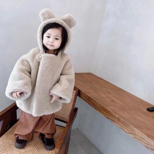 Casacos Casaco Inverno Temporada Crianças Roupas Meninas Bebê Cordeiro Cashmere Espessamento Soild Manga Longa Estilo Encantador