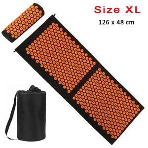 Long Massage Yoga Mat Pillow Set Cushion Pad Spike Acupressure Acupuncture Relax Back Neck Body Muscle Stress Pain Relief Sport 240119