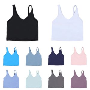 lulus lemon LU-01Align Women's Crop Top Gym Clothing For Fitness Female Underwear Yoga Clothes For Girls Sportswear Woman Bodice Sports Bras