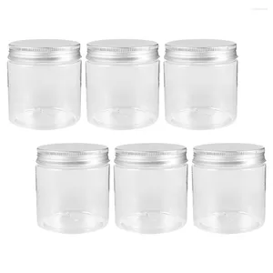 Frascos de armazenamento 6pcs frascos de conservas de pedreiro transparentes com tampas jarra de artigos diversos domésticos reutilizáveis