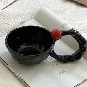 コーヒーポットボールハンドルカップ付きオリジナルプレミアムセンスレトロマグカップハンドメイドセラミックニッチカップル水ギフト