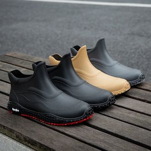 Kauçuk Ayakkabı Balıkçı Kocası Yağmur Çimleri Su Geçirmez Erkekler Galoshes Slip Olmayan İş ve Güvenlik Ayakkabıları Adam ayak bileği Boot Ayakkabı 240125