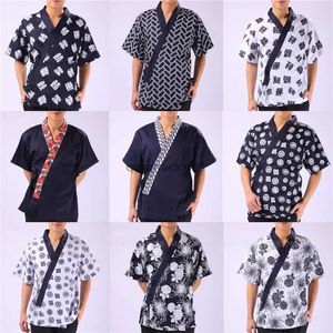 Outros Vestuário Homens Mulheres Restaurante Sushi Chef Trabalho Uniforme Food Service Imprimir Kimono Robe Estilo Japonês Cozinha Cook Jackets Yukata Coat Tops