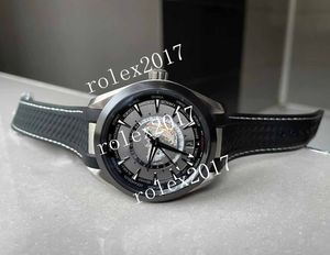 VSF Factory Men's 904L 150M 43 mm 24 Ti VSF 1: 1 Najlepsze wydanie szary tarcze na czarnym gumowym pasku 8938 Automatyczne dekorowane insygnia nylonowe gumowe zegarek