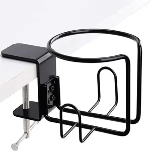 Kitchen Storage Anti Spill Cup Holder With Headphone Hanger Large Gaming Desk Accessories Black Horizontal Or Vertical Mount Desktop