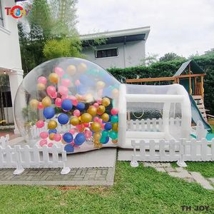 Atividades de jogos ao ar livre 5m de comprimento para crianças festa bola de bolha inflável transparente barraca de cúpula iglu com balões casa de bolha branca para eventos de festa ao ar livre