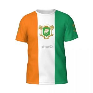 メンズTシャツカスタムネーム番号コートD'IVoireフラグエンブレム3D Tシャツ男性女性ティージャージーチームサッカーフットボールファンギフトTシャツ
