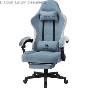 Andere Möbel Gaming-Stuhl mit Fußstütze, Stoff-Bürostuhl mit Taschenfederkernkissen und Verbindungsarmlehnen, ergonomischer Stuhl mit hoher Rückenlehne Q240129