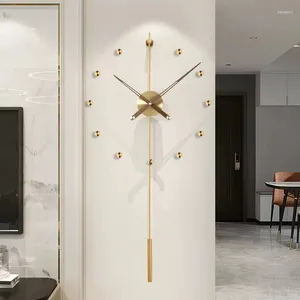 Wall Clocks Solid Wood Clock Modern Design Metal Luxury Watches DIY Home Decor Silent Living Room Orologi Da Parete Gift