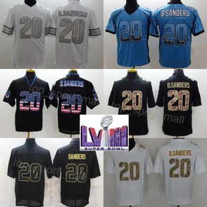 Futebol 20 Barry Sanders Jersey Vintage Exército Verde Saudação ao Serviço Bordado e Costura Cor Rush Preto Azul Branco Voltar o Relógio Homens