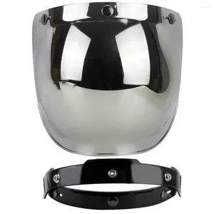 Caschi da moto Lente da volo per casco retrò con parti del supporto per telaio Visiere Specchio a bolle anti-UV Mezzo a tre pulsanti