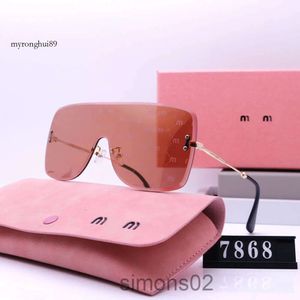 Miui MiuiサングラスサイクルファッションスポーツMiui Sunglass Mens Womans Summer Vintage Driving Beach Orange Rimless Sun Sun Glases 338