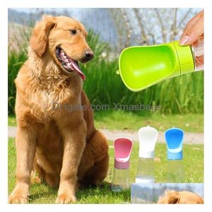 Dog Bowls Feeders Portable Pet Outdoor Water Bottle Feeder Large Capacity Cat Travel Feeding Food Drinking Waters Inventory Wholes Dh2Oq
