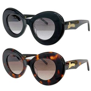 Солнцезащитные очки Ladies Designers LW40121 Овальные солнцезащитные очки из ацетата в ацетатной оправе с золотым логотипом UV400 Модные женские очки для тематических вечеринок с оригинальной коробкой