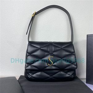 Top LE 57 bolsas de ombro femininas de couro genuíno pacote de peito feminino hobo acolchoado pele de carneiro tote correntes bolsas presbiópicas cruz 202t