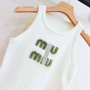 Mium Mium Tanks Tops Mumu Women's Crop Top T-shirt Designer Women Vest Tee Party Fashion Crop Top Tanks Embroidered T Shirt Spring Summe 2042