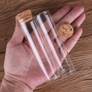 Depolama Şişeleri 5 PCS Cork Stopper Test Laboratuarlı 60ml Cam Tüpler Cam Sware Baharat Kavanozları Flakonlar Terrarium 3 12cm Aksesuar zanaat DIY