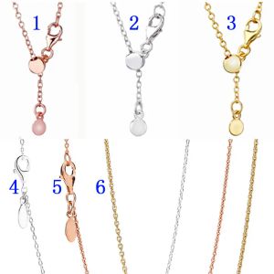 Imposta oro rosa argento lucentezza ancoraggio chiusura scorrevole collana a catena per le donne regalo di nozze gioielli in Europa collana in argento sterling 925